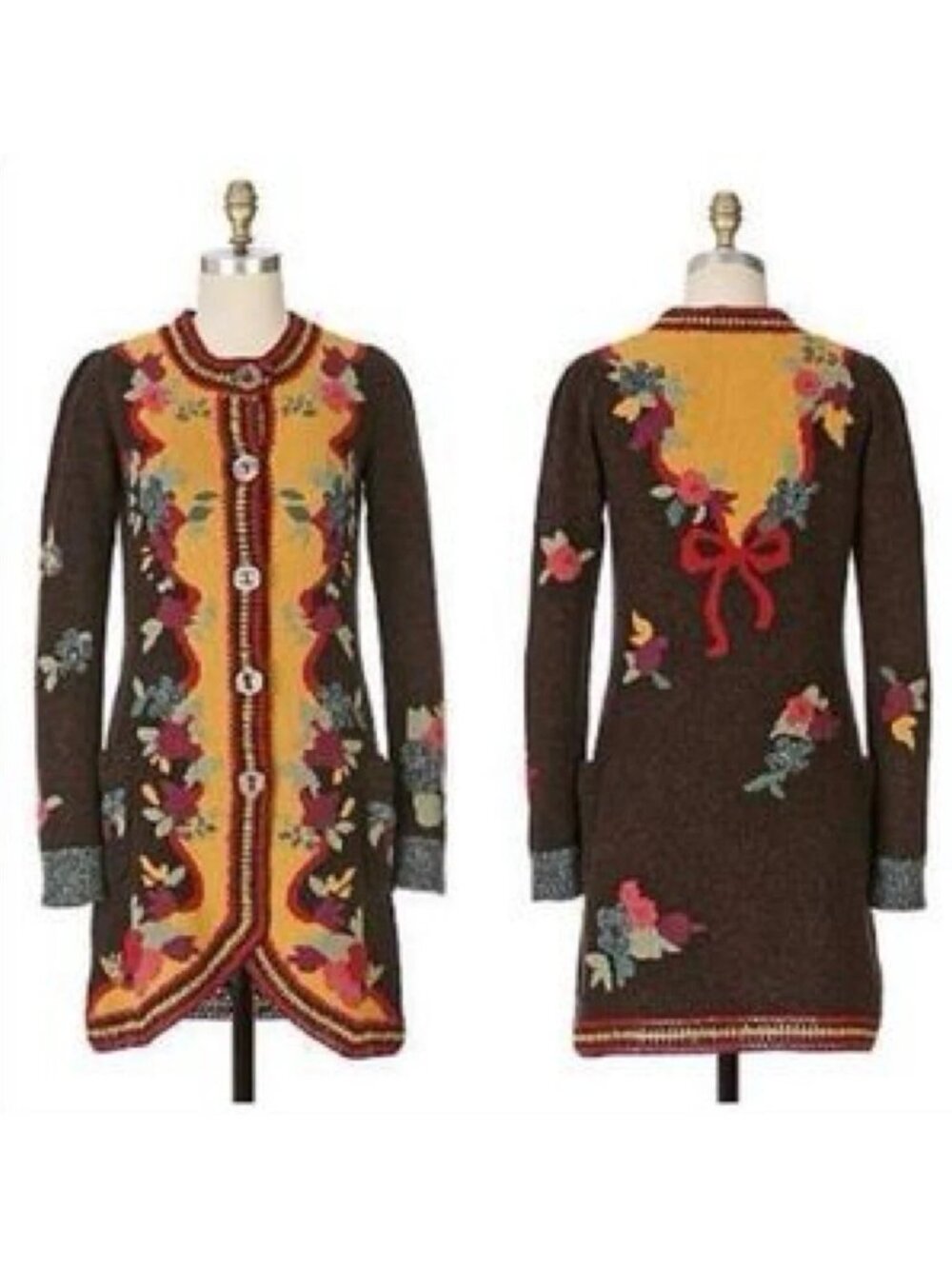 ANTHROPOLOGIE Sparrow Yellow Brick Road Sweater coat SMALL S
